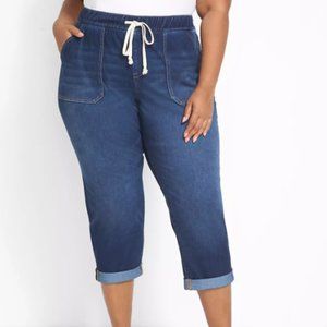 Lane Bryant LB PULL ON BF CROP INDIGO KELIS WASH